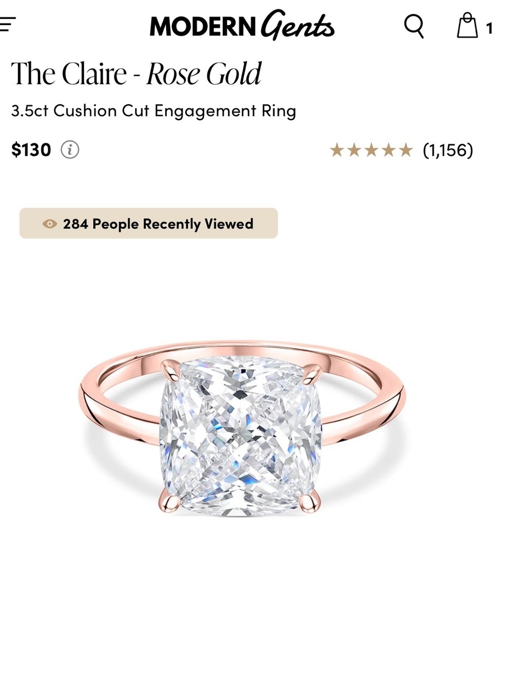 The Claire Rose Gold Cushion-Cut Solitaire Ring